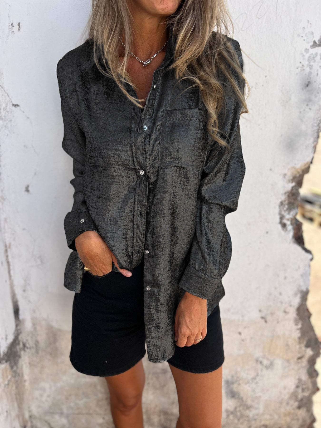 Camisa elegante con brillo Zella™