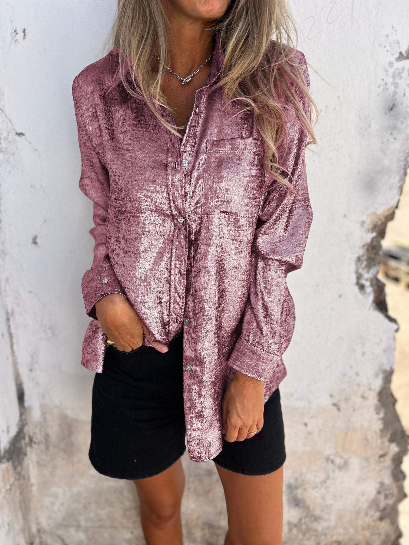 Camisa elegante con brillo Zella™