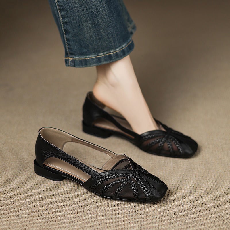 Zapatos planos de malla trenzada Celia