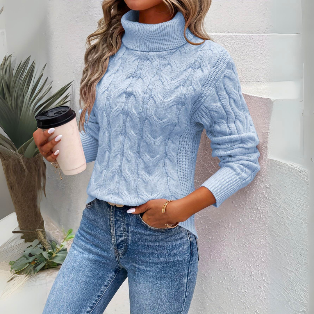 Emma - Suéter de punto de moda con cuello alto