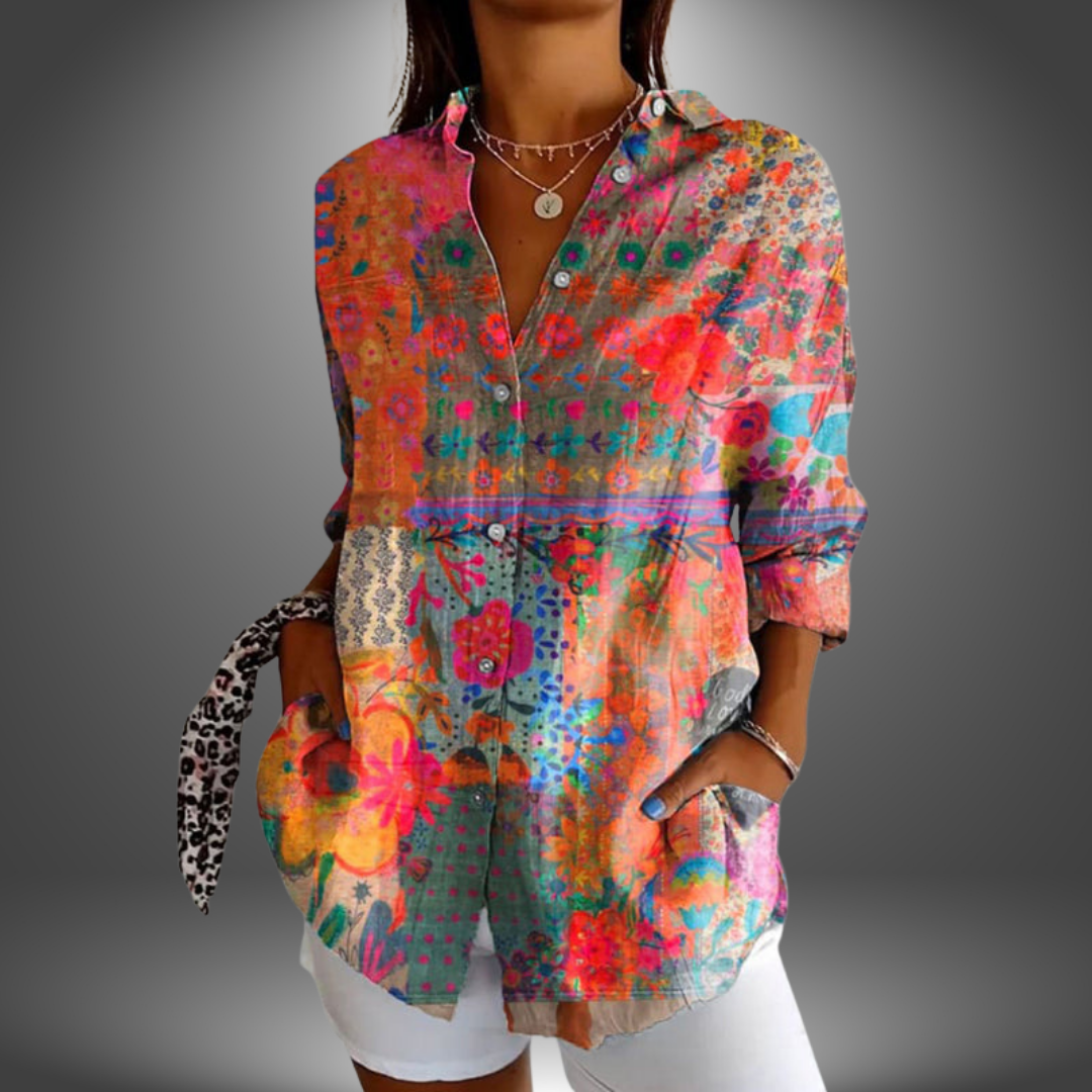 Jyla™ - Blusa Boho con Estampado Colorido