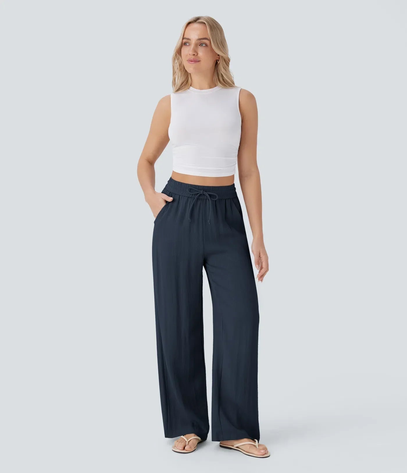 Pantalones de lino elegantes Zafeiria