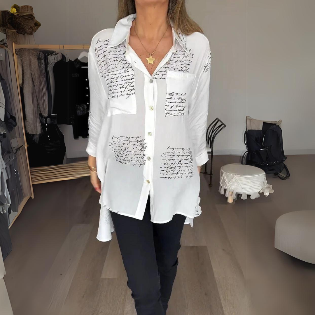 Callista™ - Camisa de botones con diseño manuscrito