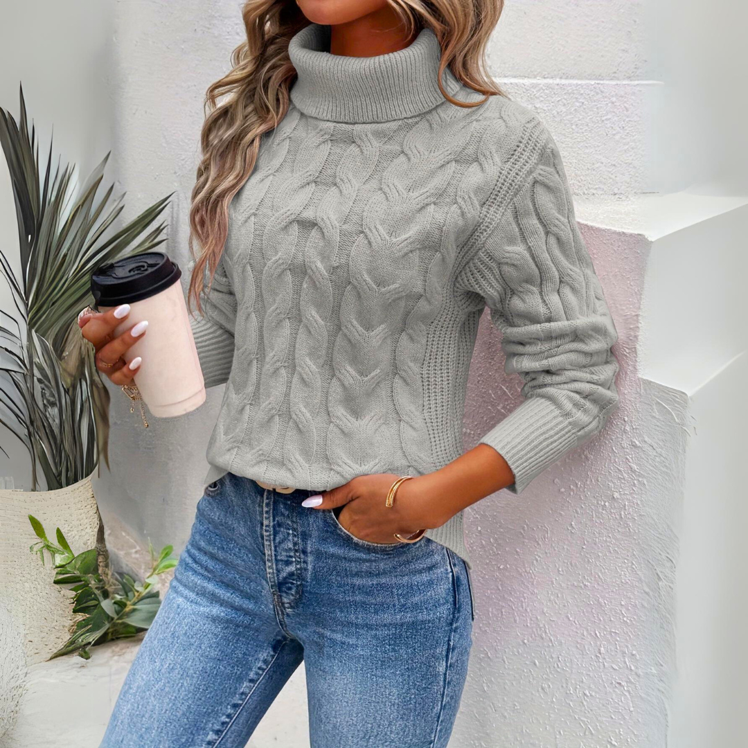 Emma - Suéter de punto de moda con cuello alto