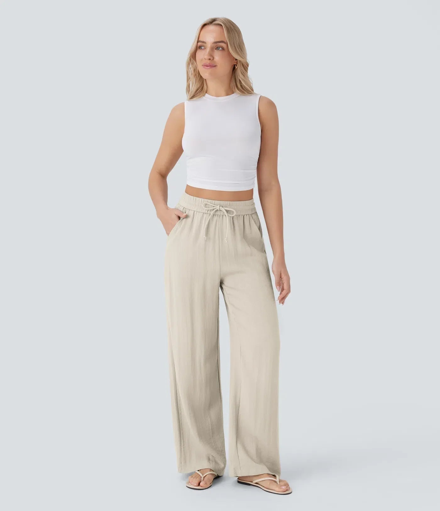 Pantalones de lino elegantes Zafeiria