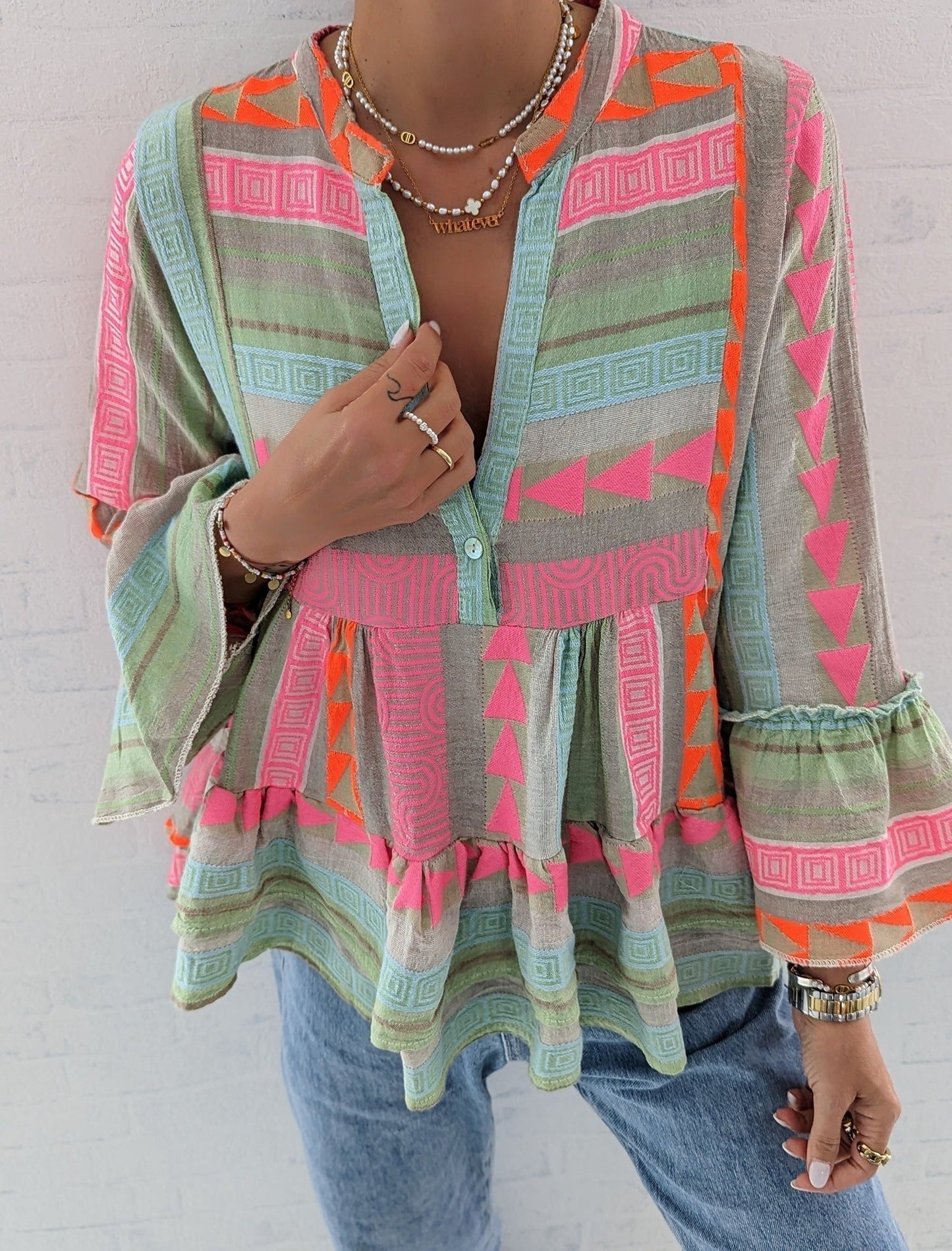 Tess™ - Blusa de estampado bohemio