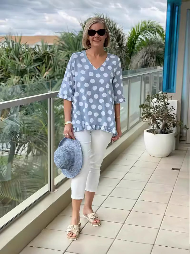 Chloe™ - Blusa con cuello en V elegante