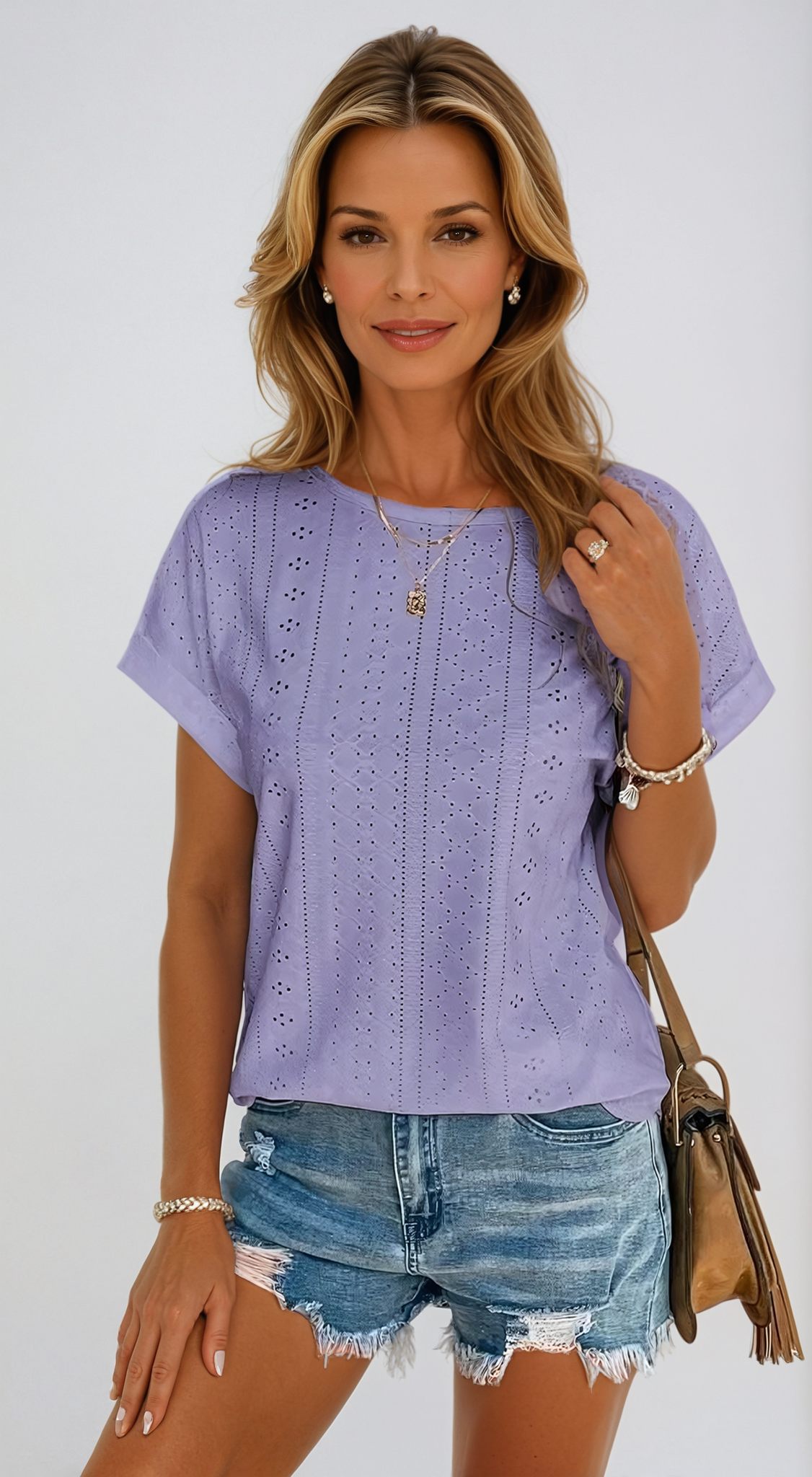 Riza™ - Blusa Casual con Ojales