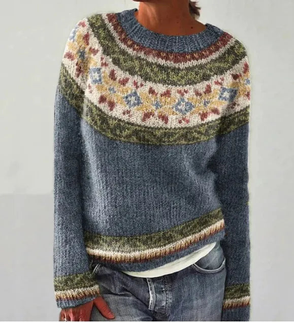 Lexi - Suéter de Otoño con Estampado Nórdico Retro