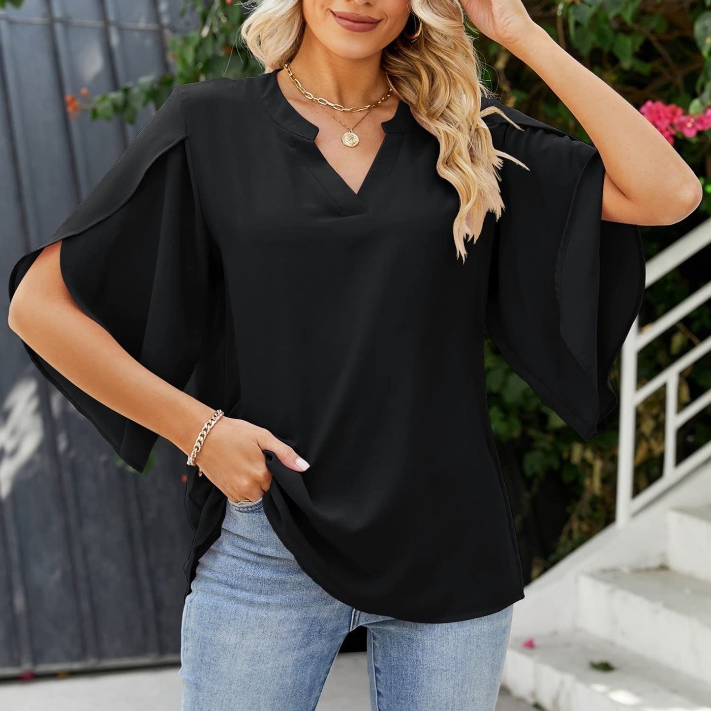 Leni™ - Top elegante con escote en V
