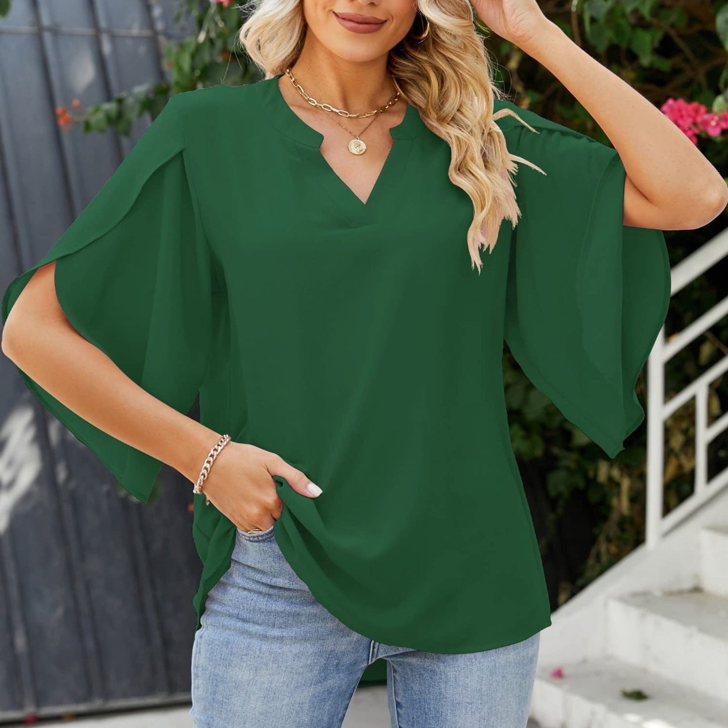 Leni™ - Top elegante con escote en V