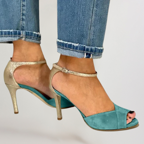 CATALANA | ZAPATOS PEEP-TOE CON TACÓN ALTO, CORREA Y SUJECIÓN