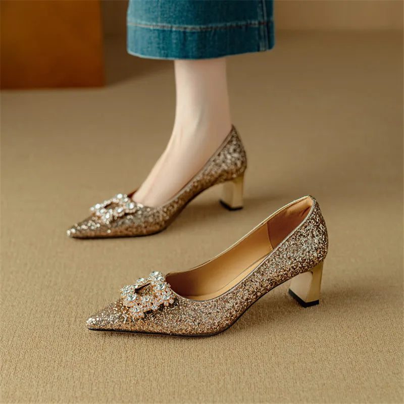 Zapatos de tacón glitter Gloria