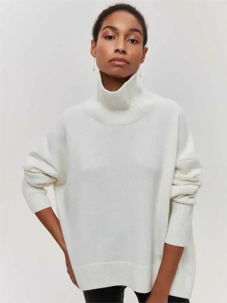 Eden - Suéter de punto con cuello alto oversized y elegante