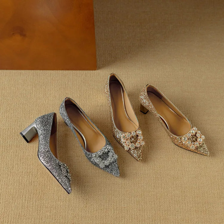Zapatos de tacón glitter Gloria