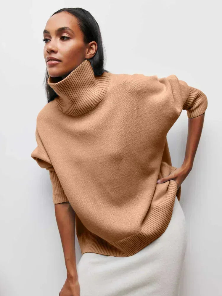 Eden - Suéter de punto con cuello alto oversized y elegante
