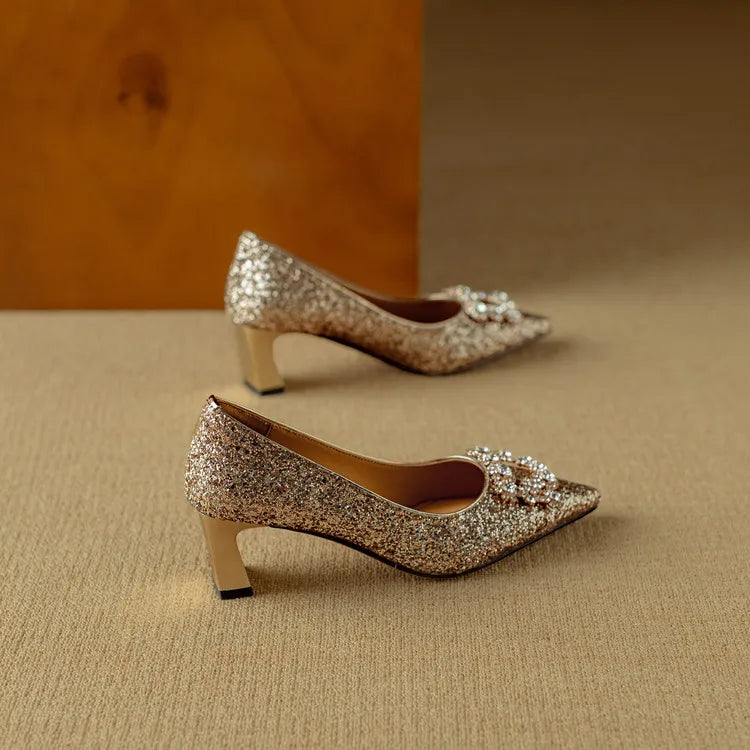 Zapatos de tacón glitter Gloria