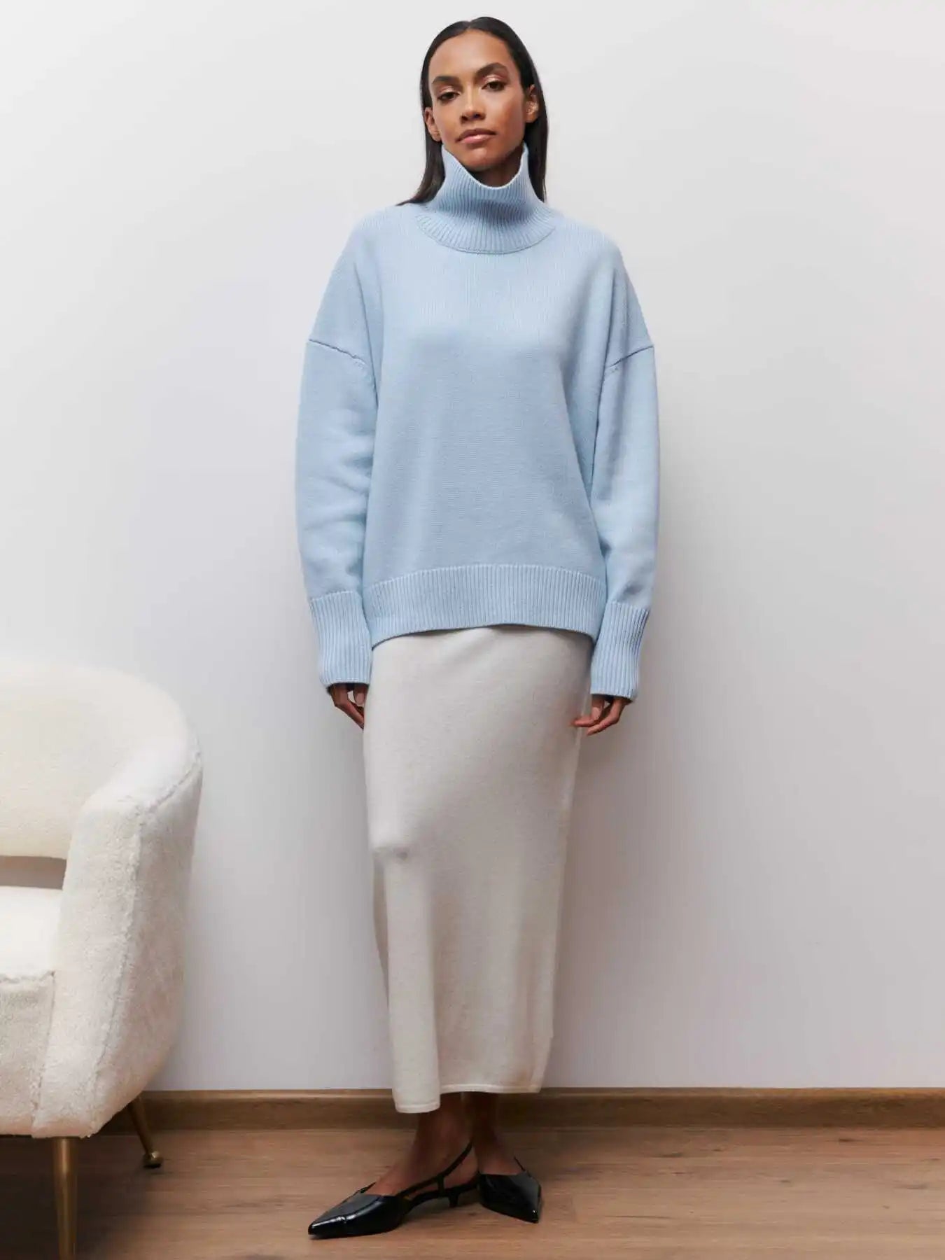 Eden - Suéter de punto con cuello alto oversized y elegante