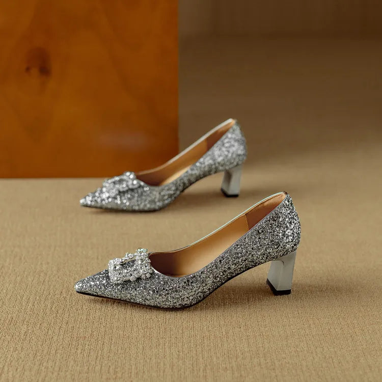 Zapatos de tacón glitter Gloria