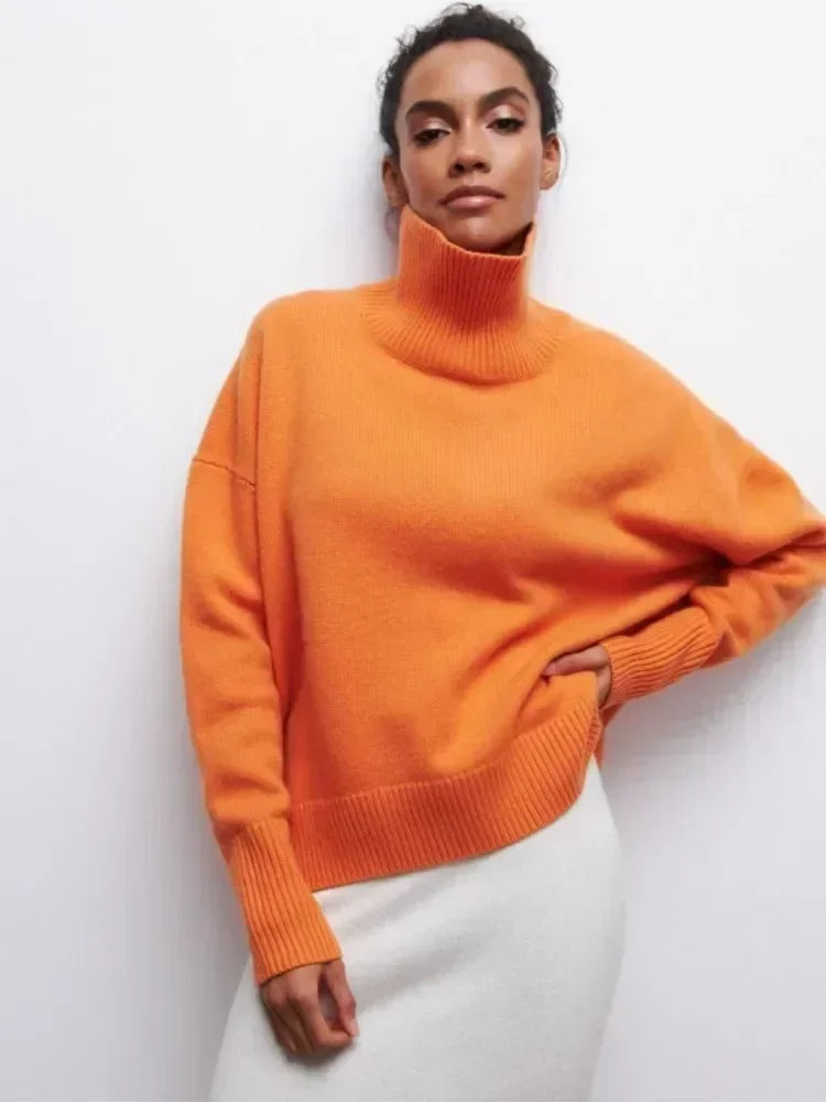 Eden - Suéter de punto con cuello alto oversized y elegante