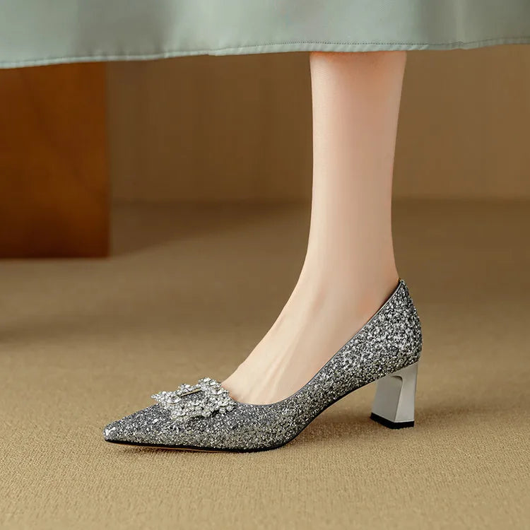 Zapatos de tacón glitter Gloria