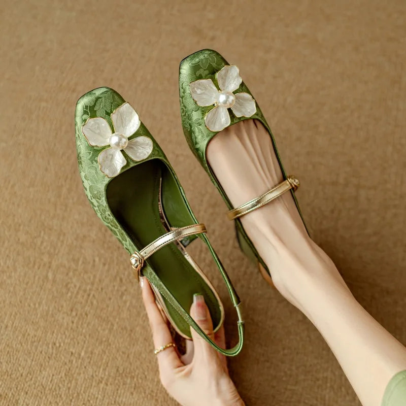 Zapatos de tacón tipo slingback de inspiración genuina