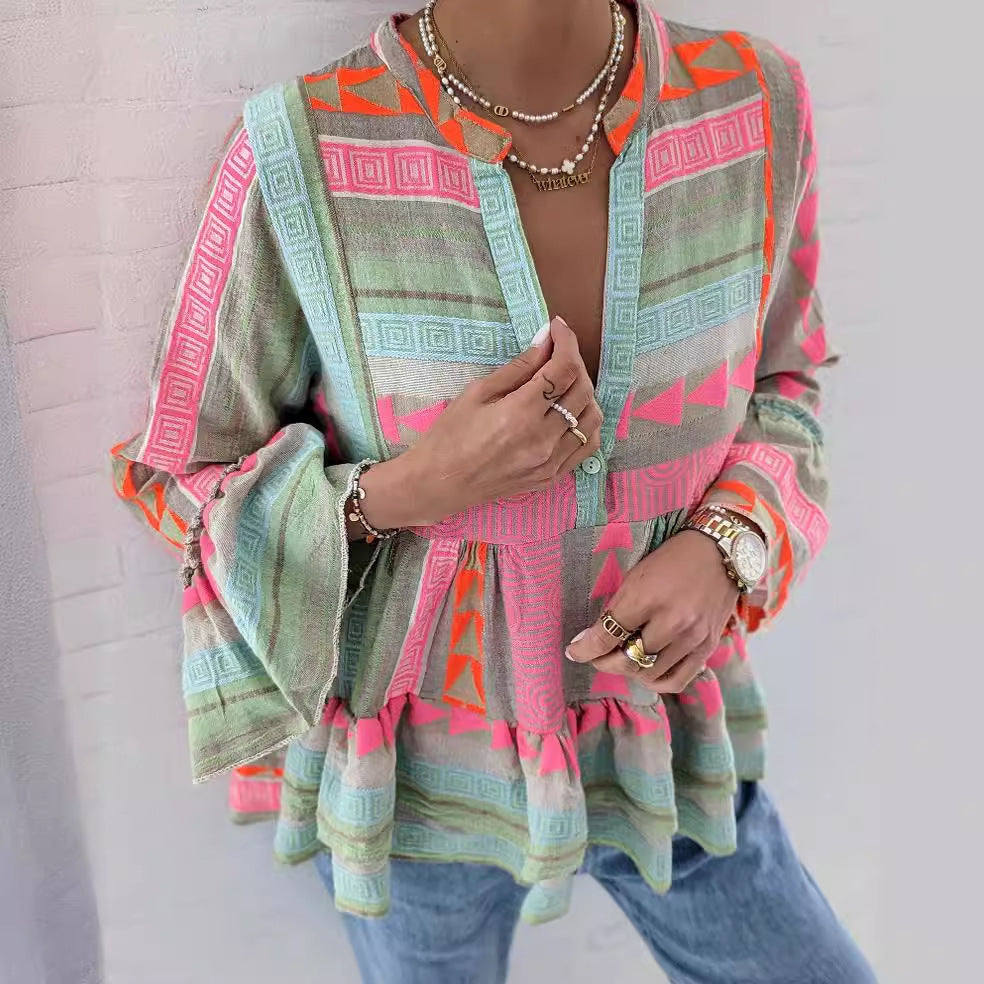 Tess™ - Blusa de estampado bohemio