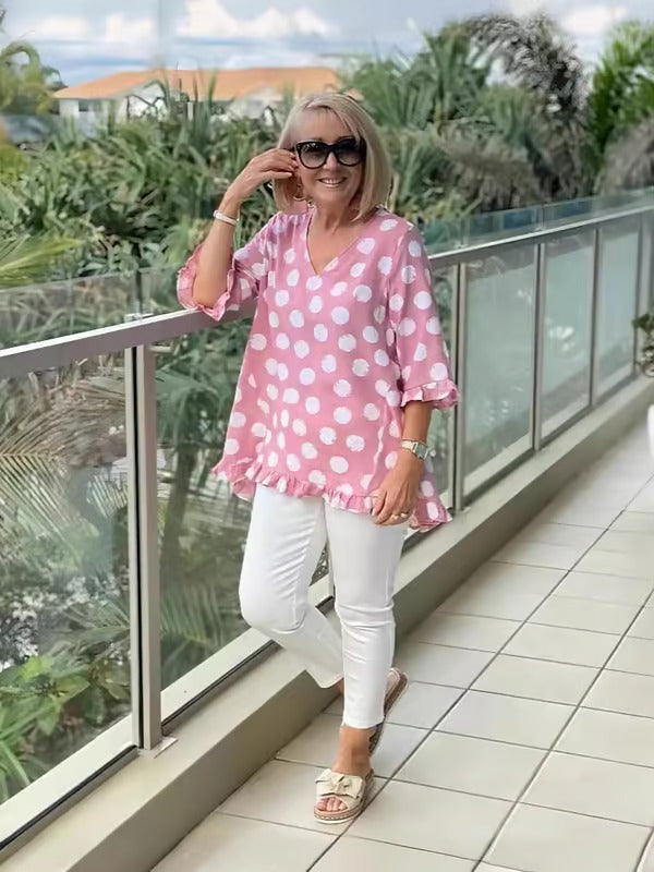 Chloe™ - Blusa con cuello en V elegante