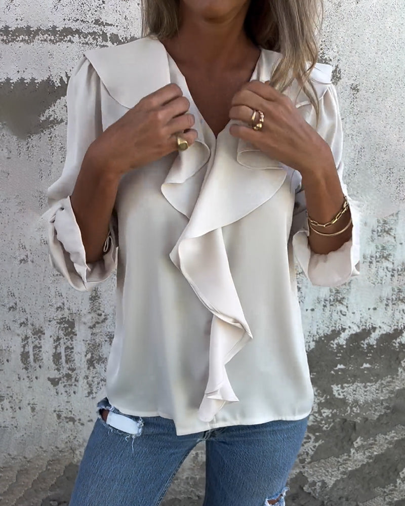 Genessa™ - Blusa de Volantes Suave