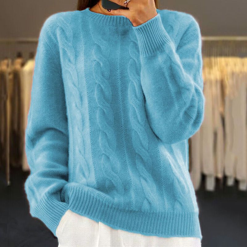 Kennedy - Suéter de punto sólido femenino Cozy