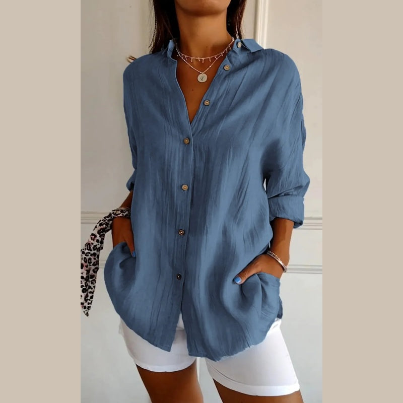 Ella - Blusa de Encaje Arrugado