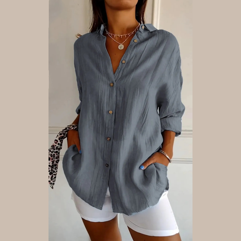Ella - Blusa de Encaje Arrugado
