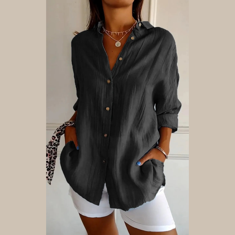 Ella - Blusa de Encaje Arrugado