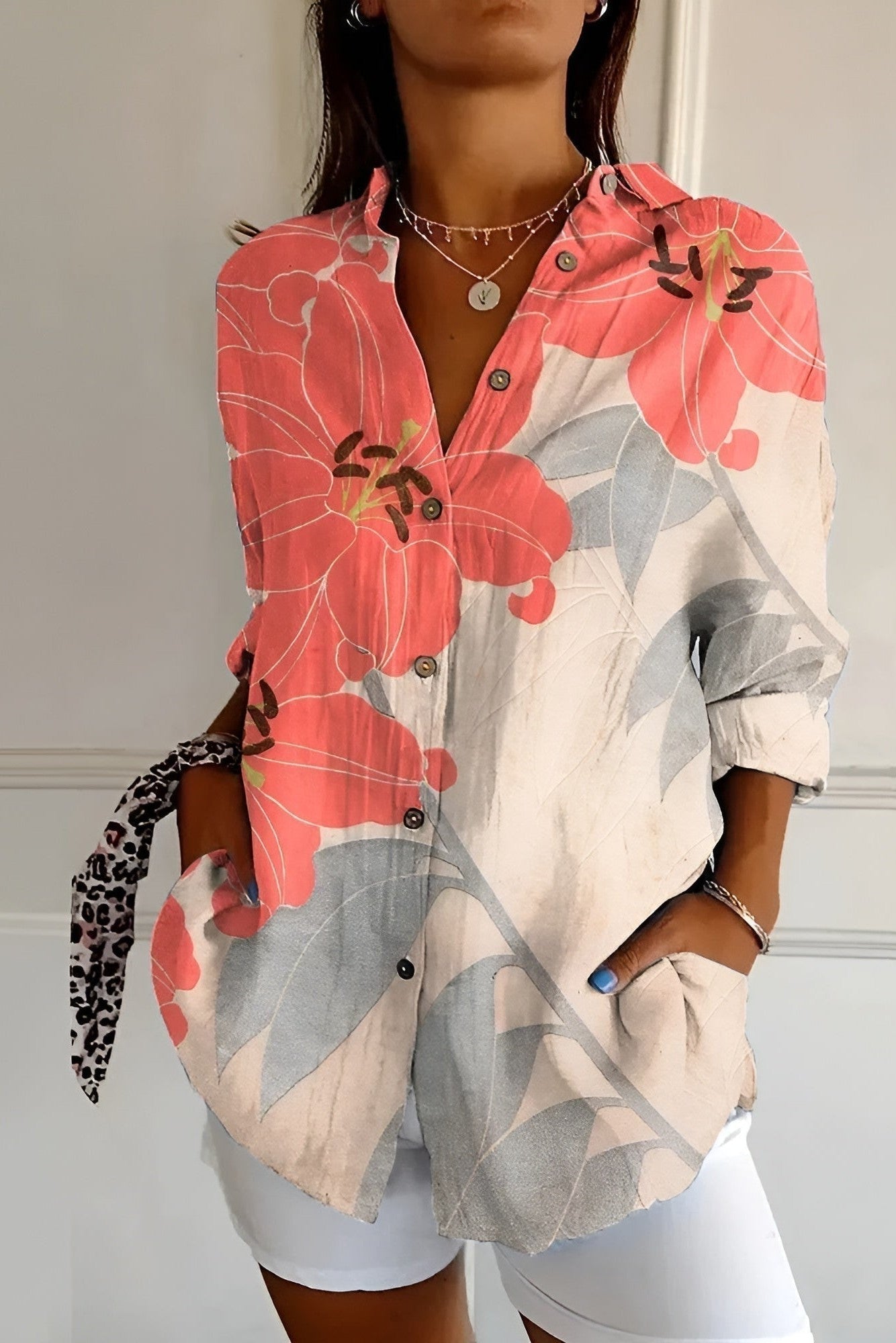 Lirio de Coral – Blusa Floral