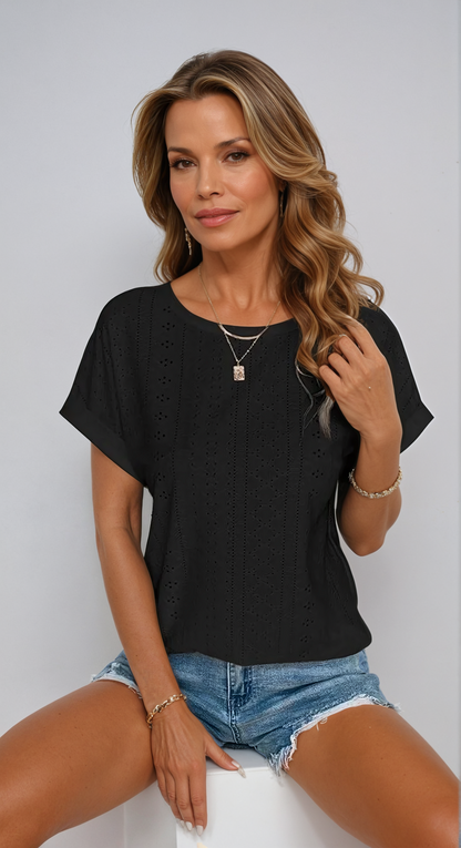 Riza™ - Blusa Casual con Ojales
