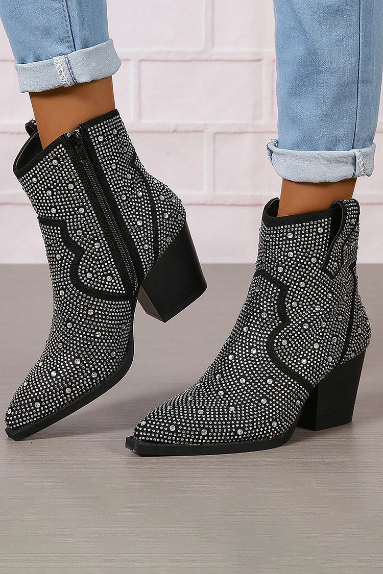PAULA | Botas elegantes con patchwork y cremallera