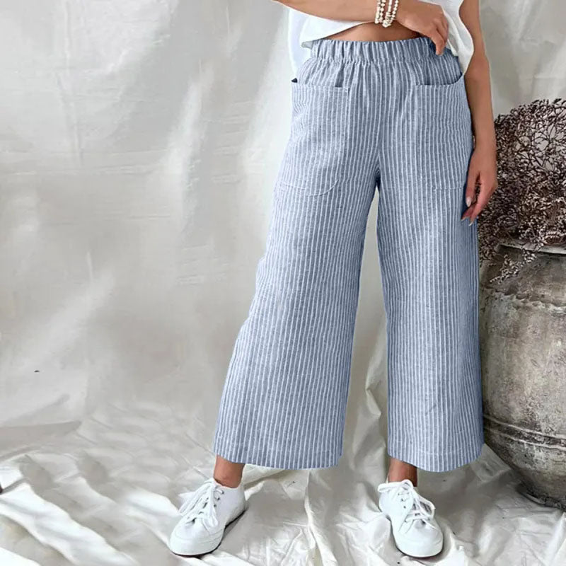 Pantalones de rayas con aire fresco Seina™