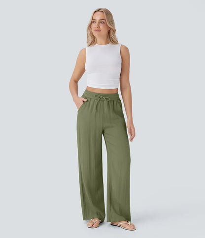 Pantalones de lino elegantes Zafeiria