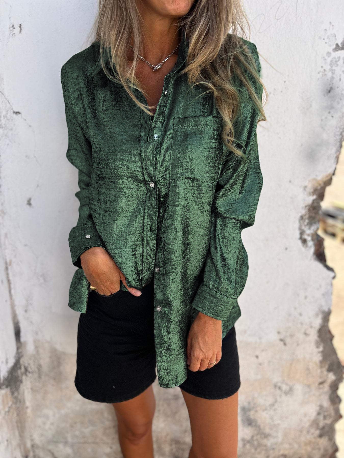 Camisa elegante con brillo Zella™
