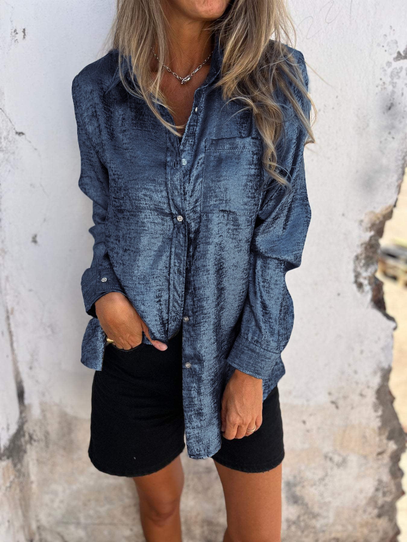 Camisa elegante con brillo Zella™