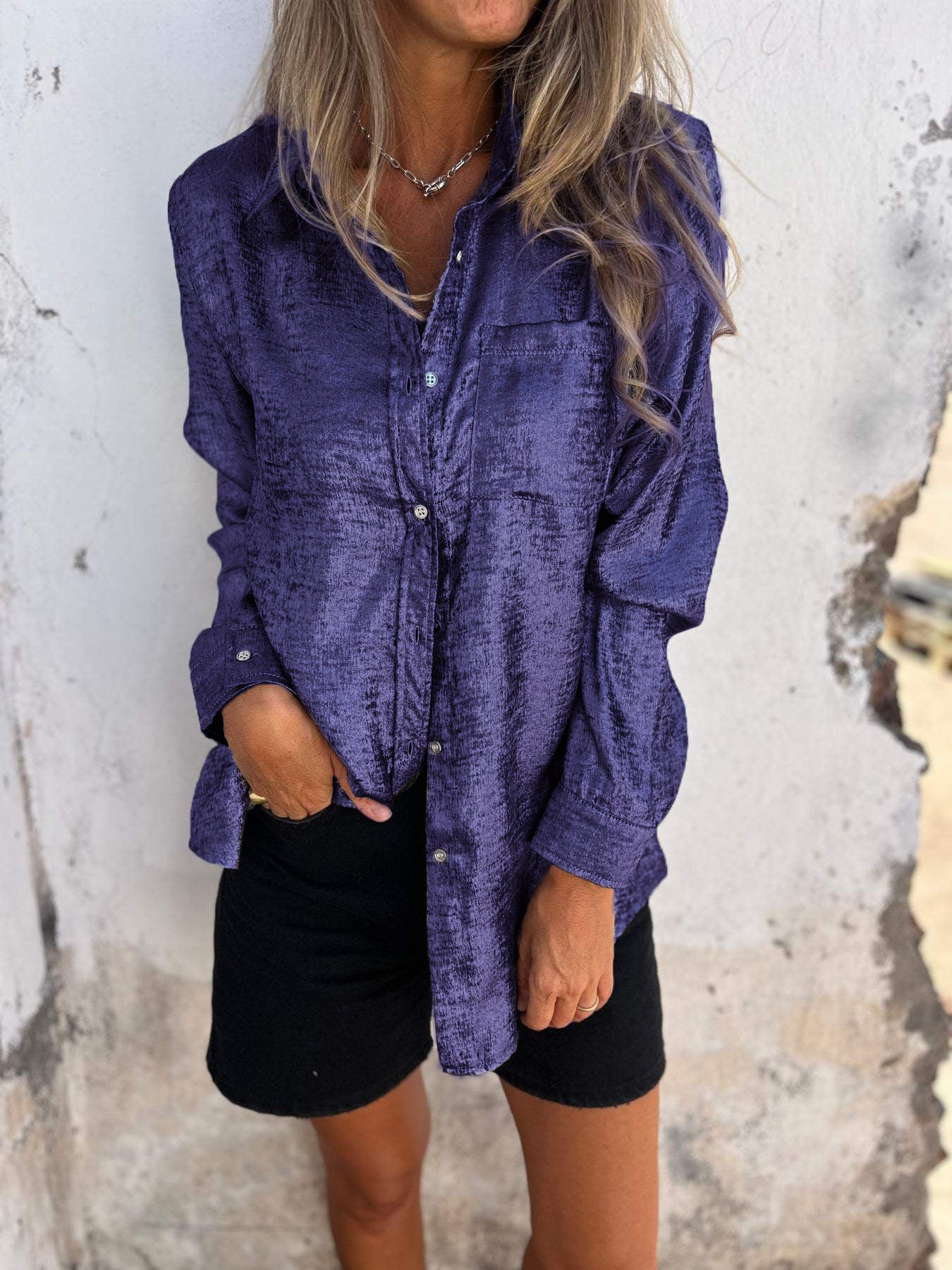 Camisa elegante con brillo Zella™