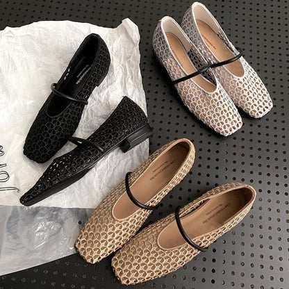 Mocasines Mary Janes de tejido Cady