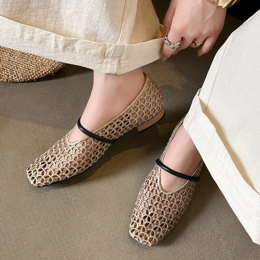 Mocasines Mary Janes de tejido Cady