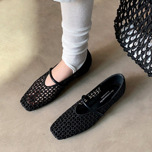 Mocasines Mary Janes de tejido Cady
