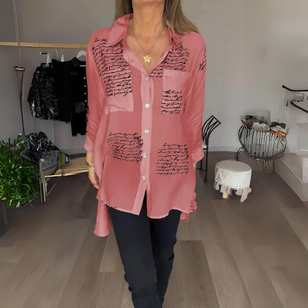 Callista™ - Camisa de botones con diseño manuscrito