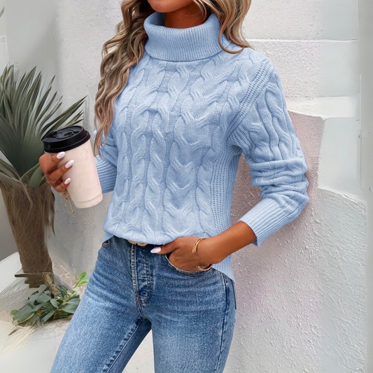 Emma - Suéter de punto de moda con cuello alto