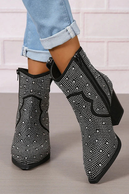 Costanza | Botas elegantes con patchwork y cremallera