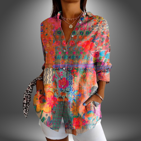 Jyla™ - Blusa Boho con Estampado Colorido