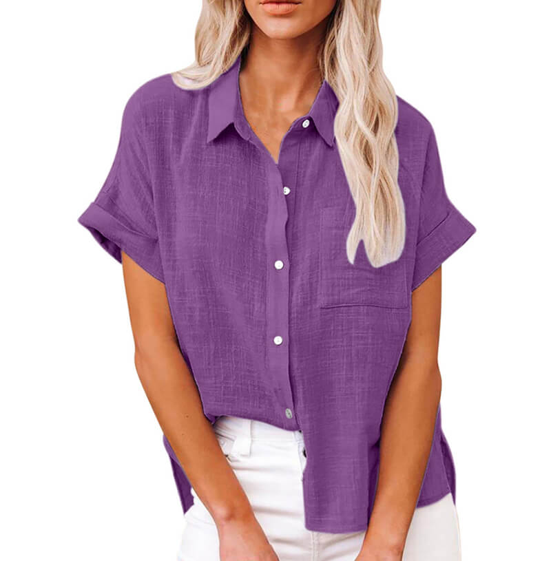 Adelene™ - Blusa clásica de botones y atemporal