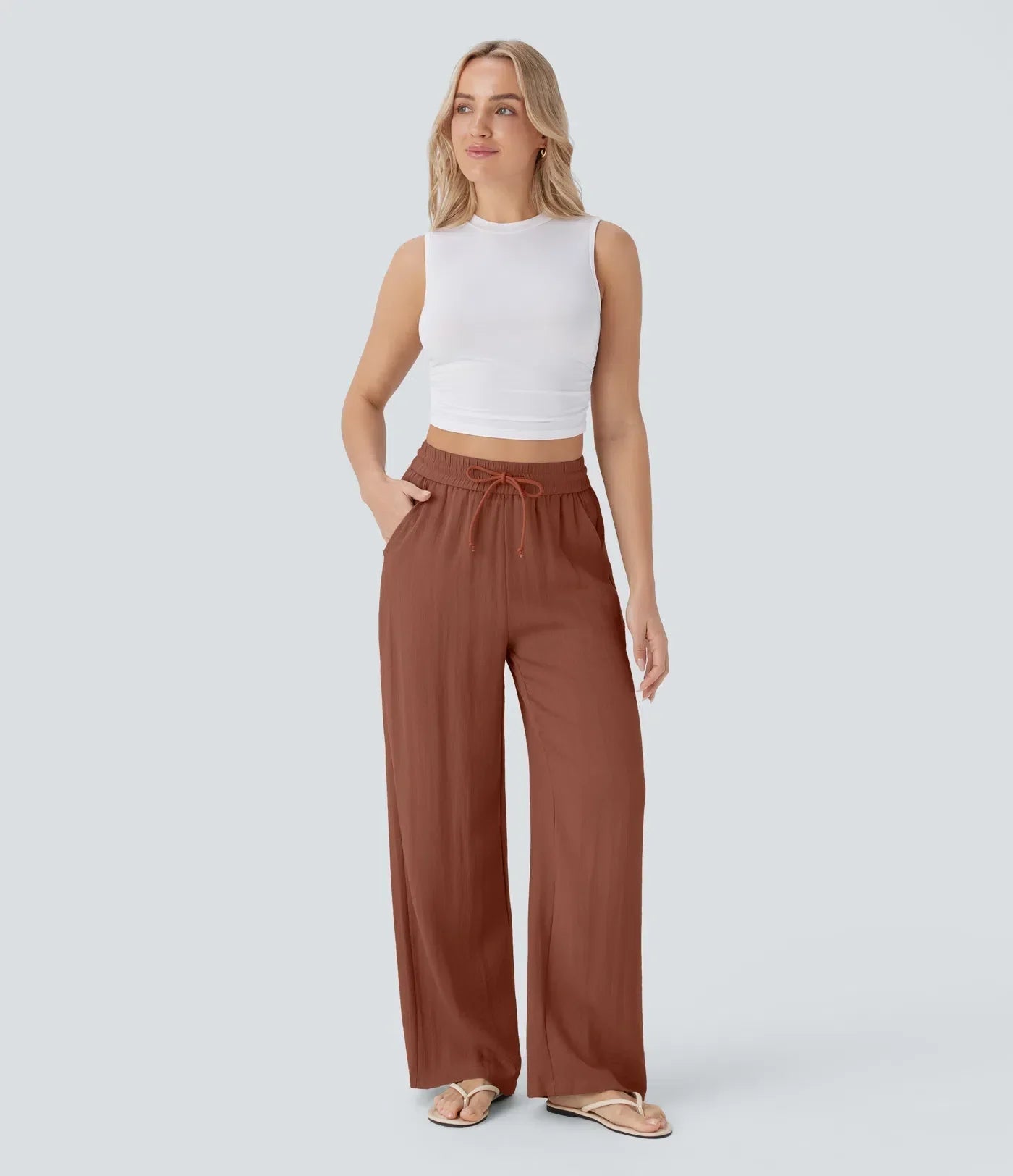 Pantalones de lino elegantes Zafeiria
